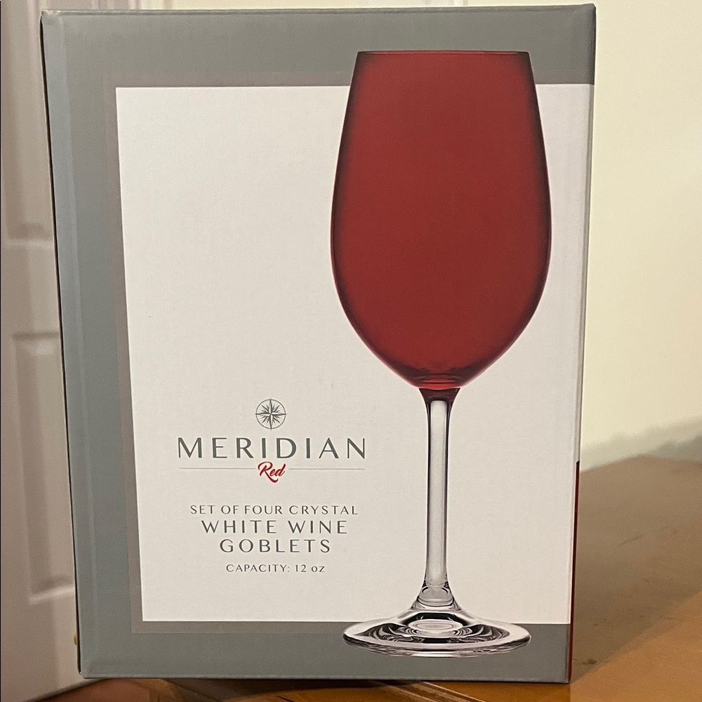 Godinger Meridian Crystal Red Wine Goblets Set of 4.